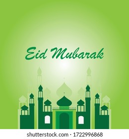 Islamic eid mubarak logo design vector stock