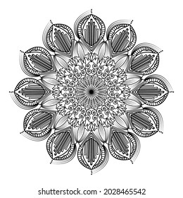 diseño de fondo aislado de forma abstracta e islamal elegante redondo de mantalala de diseño floral gráfico para trabajos de impresión de tela