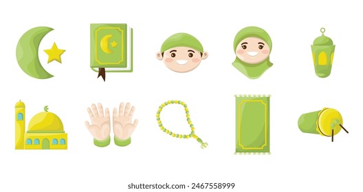 Islamic Element Illustration Collection Set
