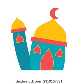 Islamic Element Illustration. Ramadan icon, lantern, camel, mosque. flat style. isolated premium vector illustration. perfect for ramadan kareem celebration.