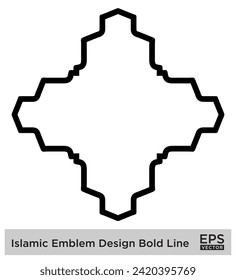 Islamic Emblem Design Bold Line Black Stroke silhouettes Design pictogram symbol visual illustration