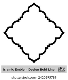 Islamic Emblem Design Bold Line Black Stroke silhouettes Design pictogram symbol visual illustration