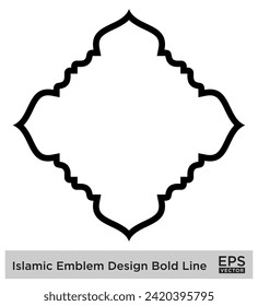 Islamic Emblem Design Bold Line Black Stroke silhouettes Design pictogram symbol visual illustration