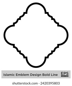 Islamic Emblem Design Bold Line Black Stroke silhouettes Design pictogram symbol visual illustration
