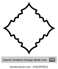 Islamic Emblem Design Bold Line Black Stroke silhouettes Design pictogram symbol visual illustration