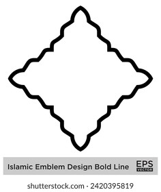 Islamic Emblem Design Bold Line Black Stroke silhouettes Design pictogram symbol visual illustration