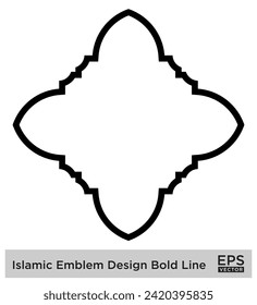 Diseño del Emblema Islámico Línea Negrita Silhouettes de Black Stroke Diseño símbolo pictograma ilustración visual