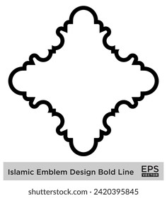 Islamic Emblem Design Bold Line Black Stroke silhouettes Design pictogram symbol visual illustration