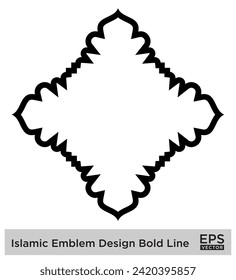 Diseño del Emblema Islámico Línea Negrita Silhouettes de Black Stroke Diseño símbolo pictograma ilustración visual