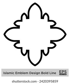 Islamic Emblem Design Bold Line Black Stroke silhouettes Design pictogram symbol visual illustration
