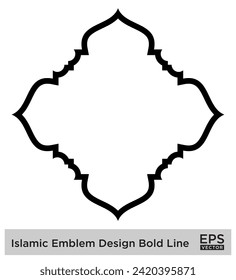 Islamic Emblem Design Bold Line Black Stroke silhouettes Design pictogram symbol visual illustration