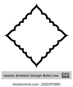Islamic Emblem Design Bold Line Black Stroke silhouettes Design pictogram symbol visual illustration