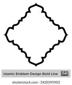 Diseño del Emblema Islámico Línea Negrita Silhouettes de Black Stroke Diseño símbolo pictograma ilustración visual