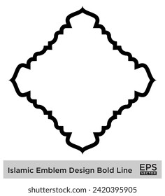 Diseño del Emblema Islámico Línea Negrita Silhouettes de Black Stroke Diseño símbolo pictograma ilustración visual