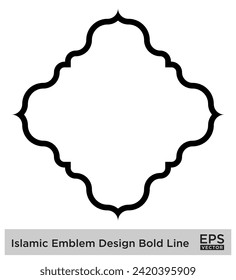 Islamisches Emblem Design Fett Linie Schwarze Schlagzeilen Silhouetten Design Piktogramm visuelle Illustration