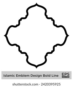 Islamic Emblem Design Bold Line Black Stroke silhouettes Design pictogram symbol visual illustration