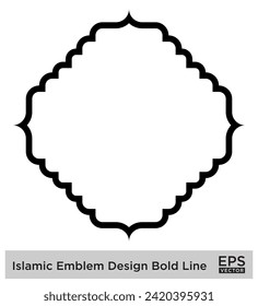 Islamic Emblem Design Bold Line Black Stroke silhouettes Design pictogram symbol visual illustration