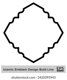 Islamic Emblem Design Bold Line Black Stroke silhouettes Design pictogram symbol visual illustration