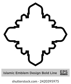 Islamisches Emblem Design Fett Linie Schwarze Schlagzeilen Silhouetten Design Piktogramm visuelle Illustration