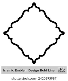 Islamic Emblem Design Bold Line Black Stroke silhouettes Design pictogram symbol visual illustration