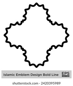 Islamic Emblem Design Bold Line Black Stroke silhouettes Design pictogram symbol visual illustration
