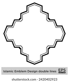Islamic Emblem Design double lines Black Stroke silhouettes Design pictogram symbol visual illustration