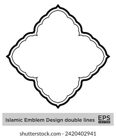 Islamic Emblem Design double lines Black Stroke silhouettes Design pictogram symbol visual illustration