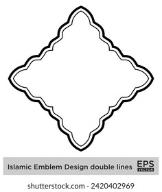 Islamic Emblem Design double lines Black Stroke silhouettes Design pictogram symbol visual illustration