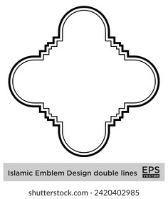 Islamic Emblem Design double lines Black Stroke silhouettes Design pictogram symbol visual illustration