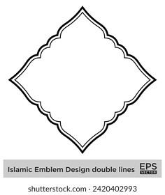 Islamic Emblem Design double lines Black Stroke silhouettes Design pictogram symbol visual illustration