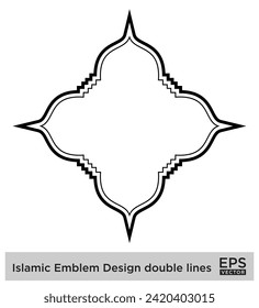Islamic Emblem Design double lines Black Stroke silhouettes Design pictogram symbol visual illustration