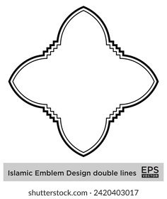 Emblema islámico Diseño doble líneas Silhouettes de Black Stroke Diseño símbolo pictograma ilustración visual