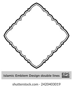 Islamic Emblem Design double lines Black Stroke silhouettes Design pictogram symbol visual illustration