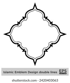 Islamic Emblem Design double lines Black Stroke silhouettes Design pictogram symbol visual illustration