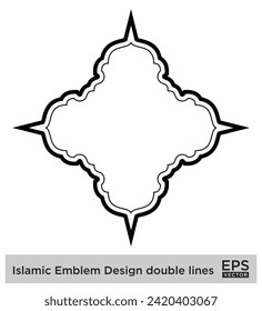Islamic Emblem Design double lines Black Stroke silhouettes Design pictogram symbol visual illustration