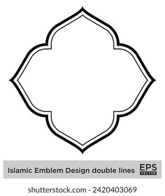Islamisches Emblem Design Doppellinien Schwarze Stroke Silhouetten Design Piktogramm visuelle Illustration