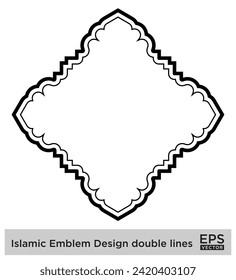 Islamic Emblem Design double lines Black Stroke silhouettes Design pictogram symbol visual illustration