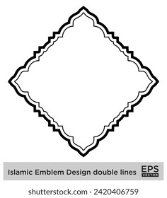 Islamic Emblem Design double lines Black Stroke silhouettes Design pictogram symbol visual illustration