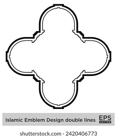 Emblema islámico Diseño doble líneas Silhouettes de Black Stroke Diseño símbolo pictograma ilustración visual