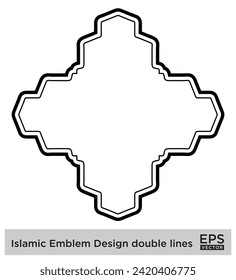 Islamic Emblem Design double lines Black Stroke silhouettes Design pictogram symbol visual illustration