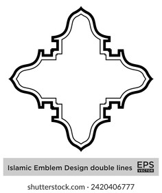 Islamic Emblem Design double lines Black Stroke silhouettes Design pictogram symbol visual illustration