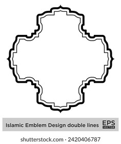 Islamic Emblem Design double lines Black Stroke silhouettes Design pictogram symbol visual illustration