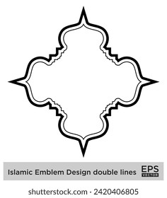 Islamic Emblem Design double lines Black Stroke silhouettes Design pictogram symbol visual illustration