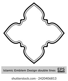 Islamic Emblem Design double lines Black Stroke silhouettes Design pictogram symbol visual illustration