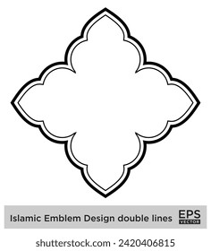 Islamic Emblem Design double lines Black Stroke silhouettes Design pictogram symbol visual illustration