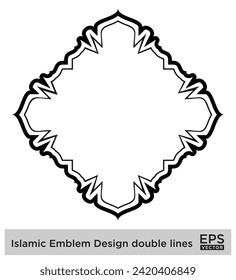 Islamic Emblem Design double lines Black Stroke silhouettes Design pictogram symbol visual illustration