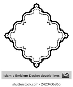 Islamic Emblem Design double lines Black Stroke silhouettes Design pictogram symbol visual illustration
