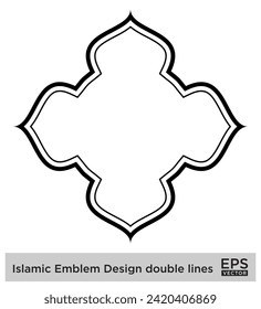 Islamic Emblem Design double lines Black Stroke silhouettes Design pictogram symbol visual illustration