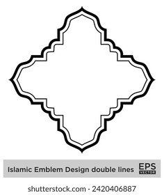 Islamic Emblem Design double lines Black Stroke silhouettes Design pictogram symbol visual illustration