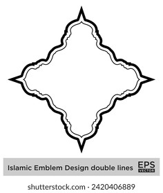 Islamic Emblem Design double lines Black Stroke silhouettes Design pictogram symbol visual illustration